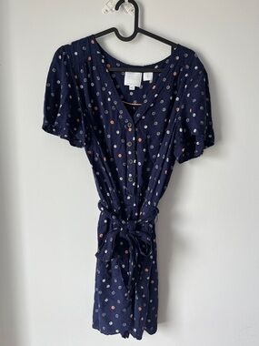 🔥CLEAROUT🔥 Anthropology Romper &  Denim Jacket Sz S Outfit